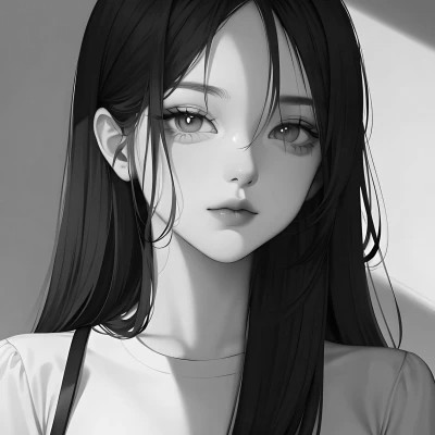 超有个性的黑白动漫女头