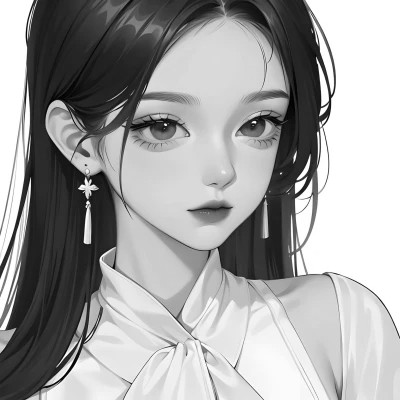 超有个性的黑白动漫女头
