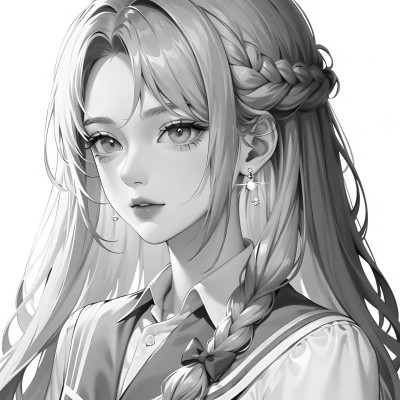 超有个性的黑白动漫女头