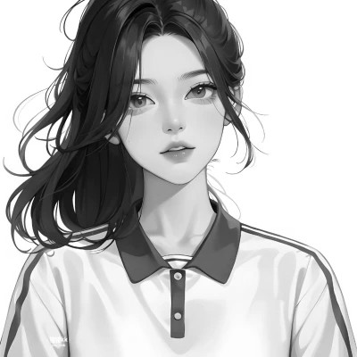 超有个性的黑白动漫女头