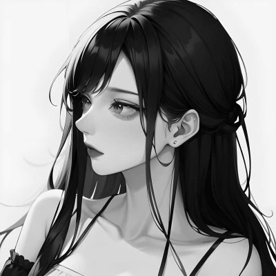黑白系御姐动漫头像图片