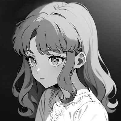 黑白旧漫头像女