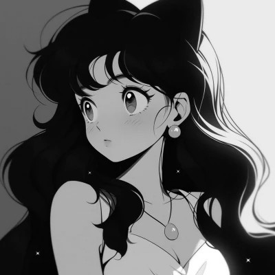 女生黑白日本旧漫画风头像