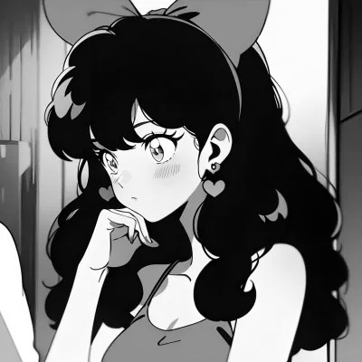 女生黑白日本旧漫画风头像