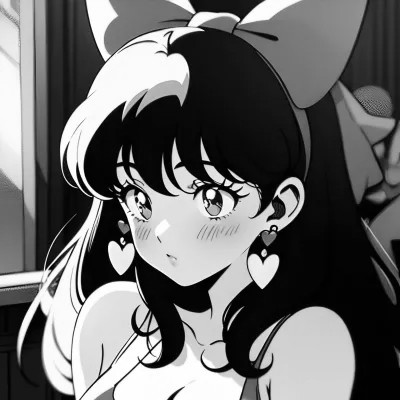 女生黑白日本旧漫画风头像