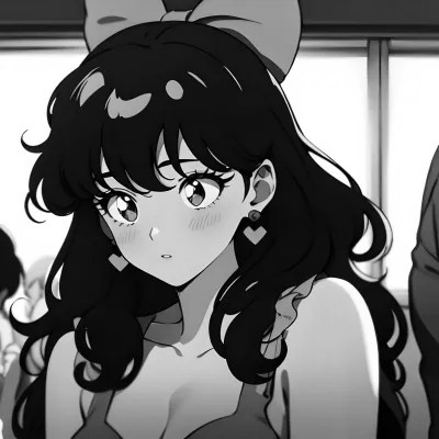 女生黑白日本旧漫画风头像