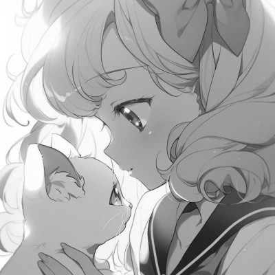 黑白风旧漫动漫女生头像