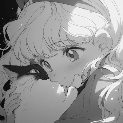 黑白风旧漫动漫女生头像