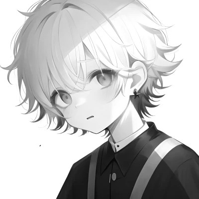 可爱呆萌的黑白系动漫男生头像