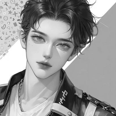 黑白动漫男生头像高冷