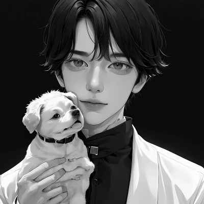 黑白动漫男生头像高冷