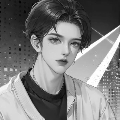 黑白动漫男生头像高冷