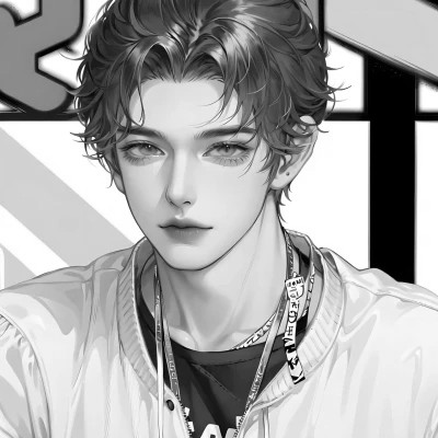 黑白动漫男生头像高冷