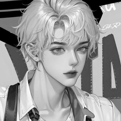黑白动漫男生头像高冷