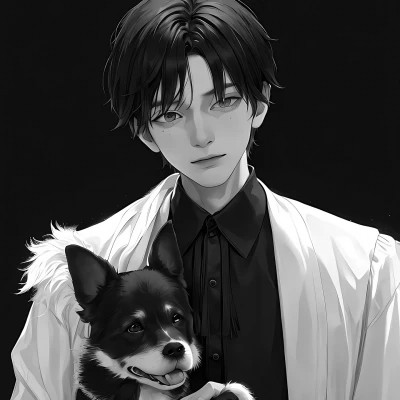 黑白动漫男生头像高冷