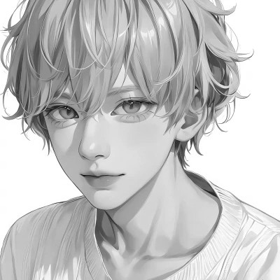 黑白动漫男生头像高冷