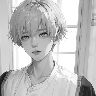 黑白动漫男生头像高冷
