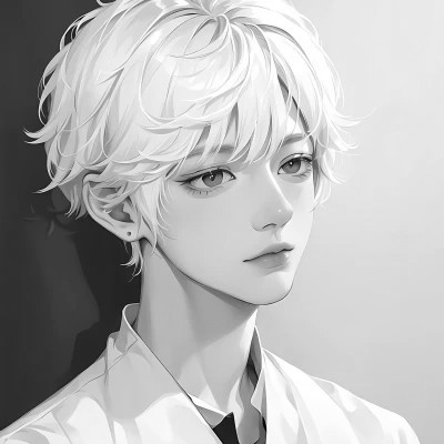 黑白动漫男生头像高冷