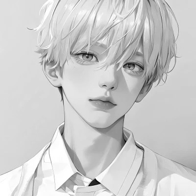黑白动漫男生头像高冷