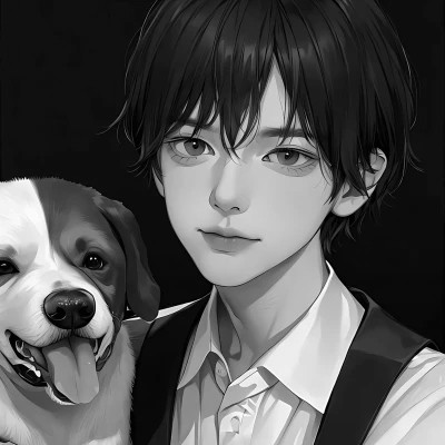 黑白动漫男生头像高冷