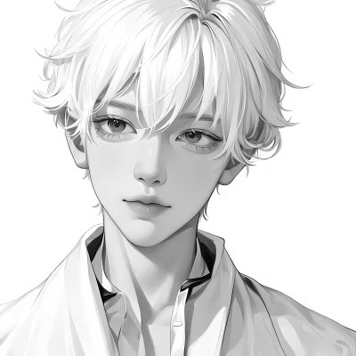 黑白动漫男生头像高冷