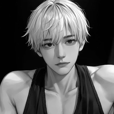 黑白动漫男生头像高冷