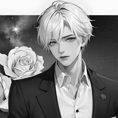 超酷的黑白系帅气动漫男头