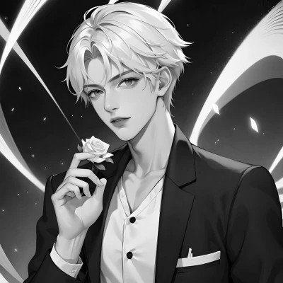 超酷的黑白系帅气动漫男头