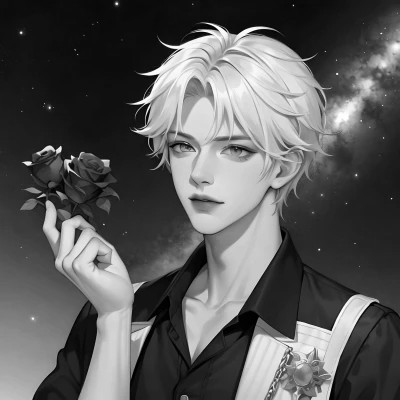 超酷的黑白系帅气动漫男头