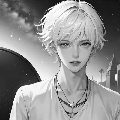 超酷的黑白系帅气动漫男头