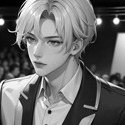 超酷的黑白系帅气动漫男头