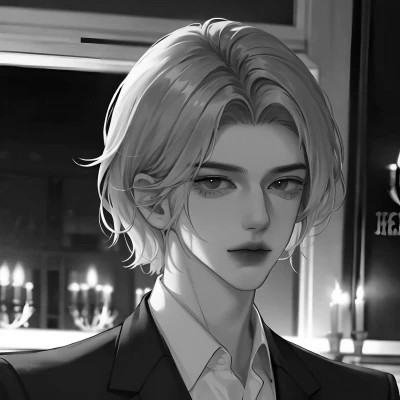 超酷的黑白系帅气动漫男头
