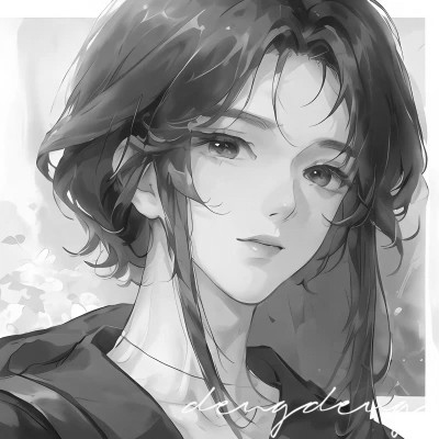 超酷的黑白系帅气动漫男头