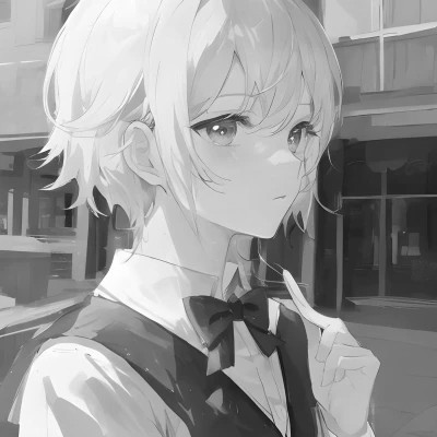 超酷的黑白系帅气动漫男头