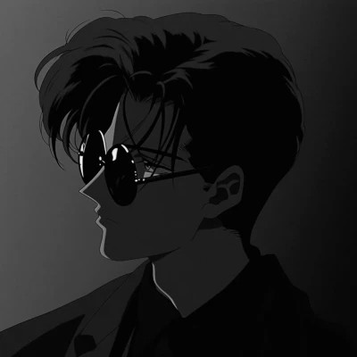 冷酷黑白男生动漫头像图片