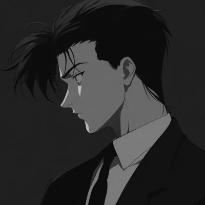 冷酷黑白男生动漫头像图片