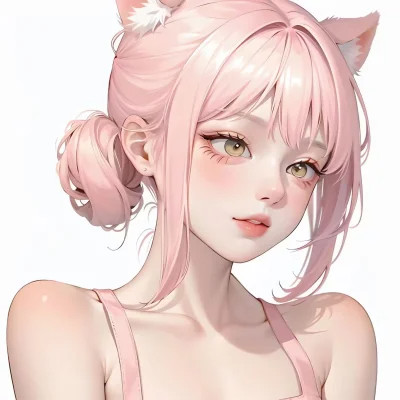 粉色二次元头像女生精致高清图片