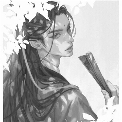 意境氛围感满满的黑白动漫男头
