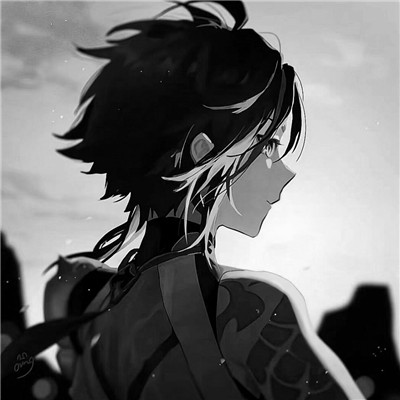 意境氛围感满满的黑白动漫男头