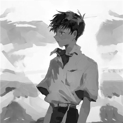 意境氛围感满满的黑白动漫男头