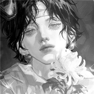 意境氛围感满满的黑白动漫男头