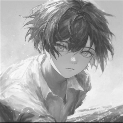意境氛围感满满的黑白动漫男头