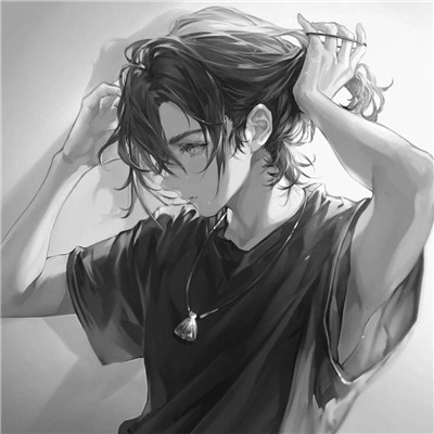 意境氛围感满满的黑白动漫男头
