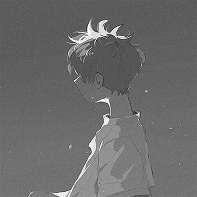 动漫黑白男生头像图片