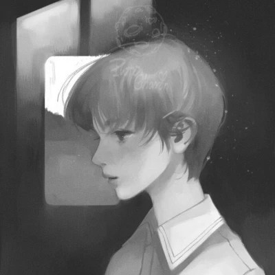 冷门动漫男头黑白动漫图片