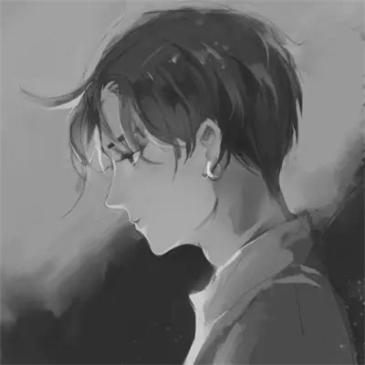 冷门动漫男头黑白动漫图片