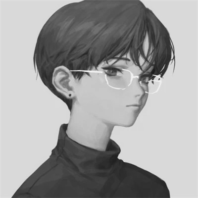 冷门动漫男头黑白动漫图片