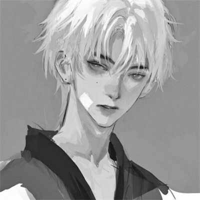 男生黑白高清漫画头像图片