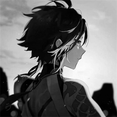 男生黑白高清漫画头像图片