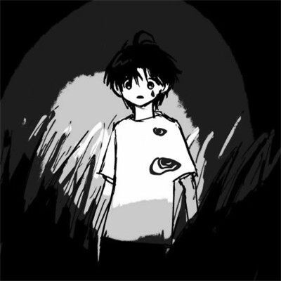 男生黑白高清漫画头像图片